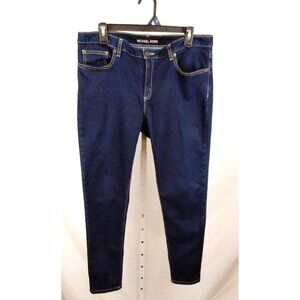 Michael Kors Ladies Womens Izzy Dark Blue Mid Rise Stretch Skinny Jeans Sz 12